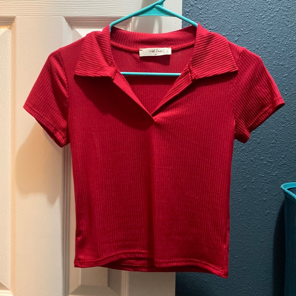Red polo tee